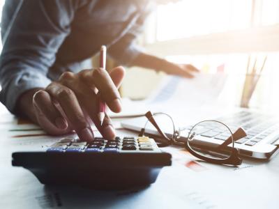 Man with calculator