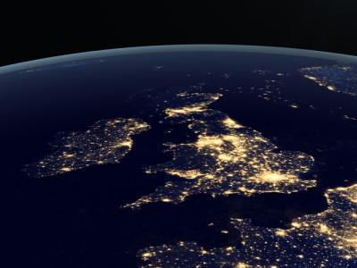 Arial view of the UK