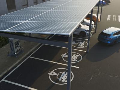 Solar carport with EV charging