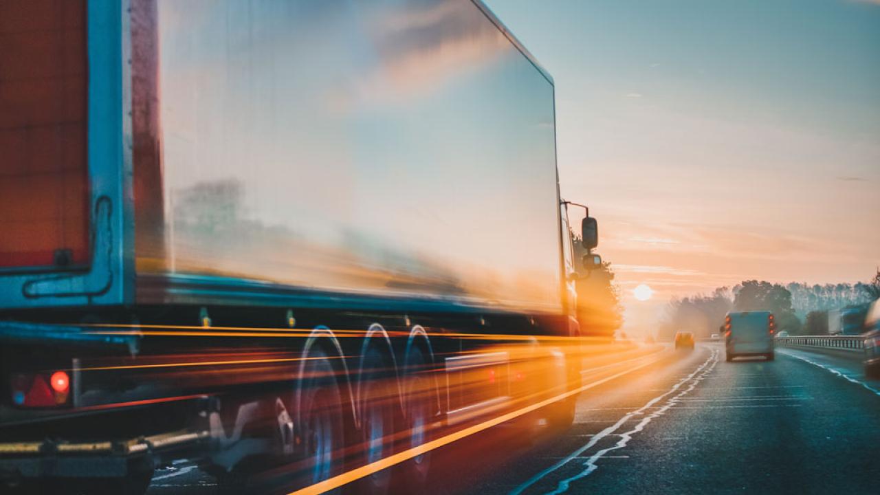 Truck on motorway