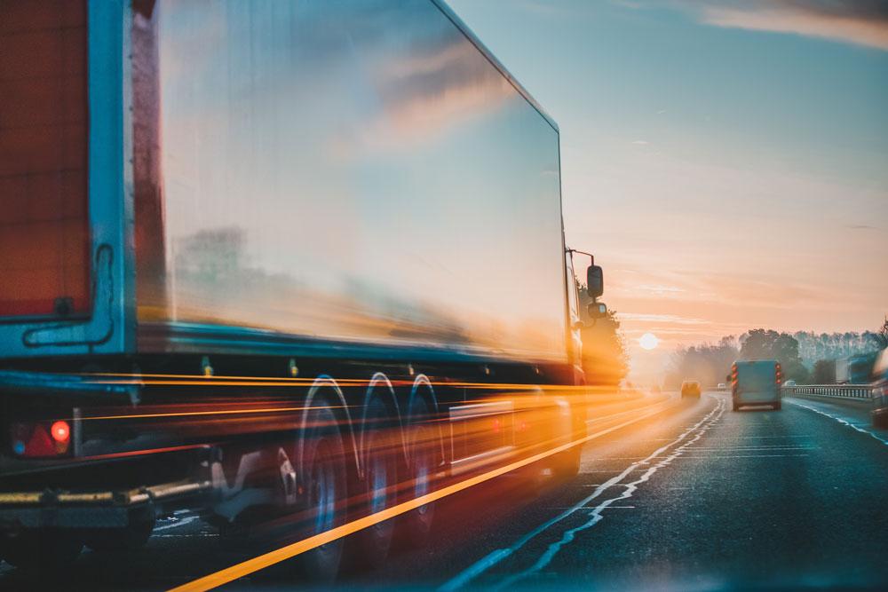 Truck on motorway