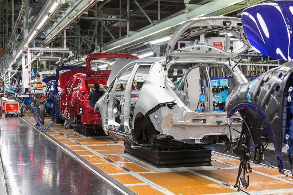 Vehicles in a factory