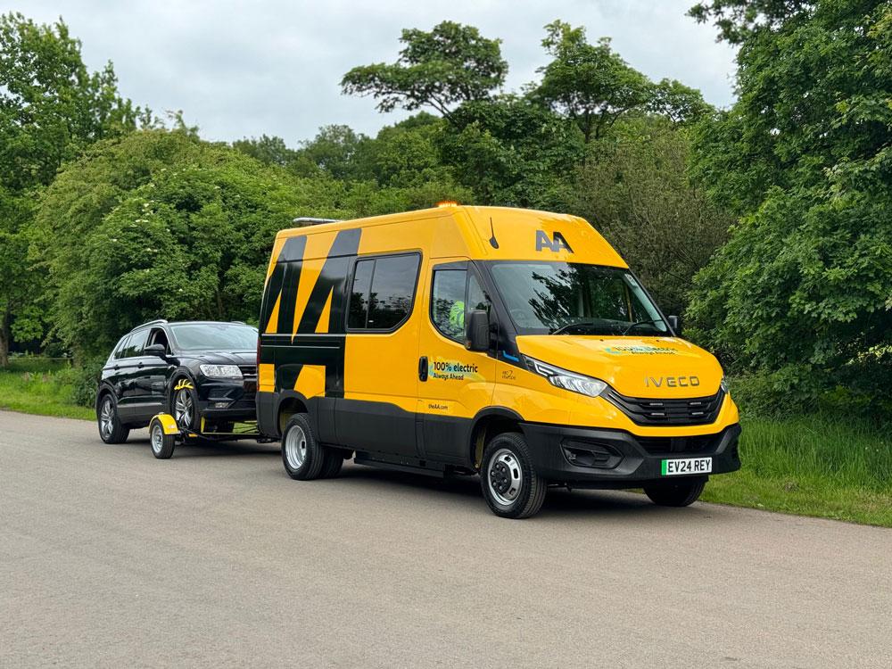 The AA recovering a car.